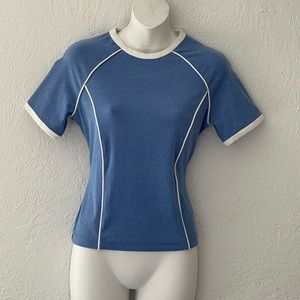 St. John Sport by Marie Gray Fitted Blue Short Sleeve Tee